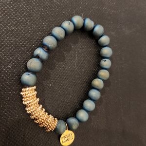 Kinsley Armelle Navy and Gold Beaded Bracelet